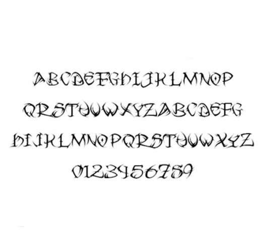 tribal number font