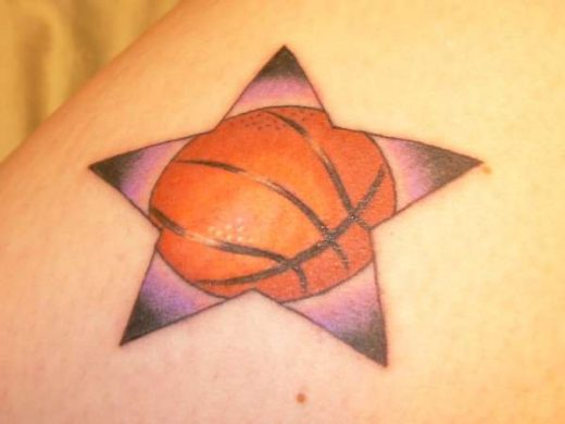 Basketball Star Tattoo on Shoulder
