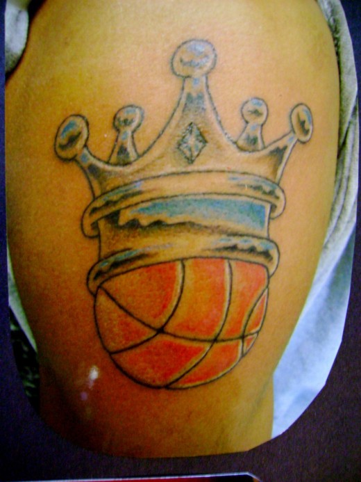 Crown Basketball Tattoo Designs