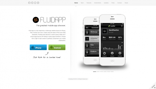 FluidApp - Mobile App Website Template