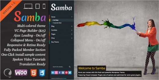 Samba - Colored WordPress Theme