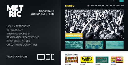 Metric - Music Band Responsive WP Theme