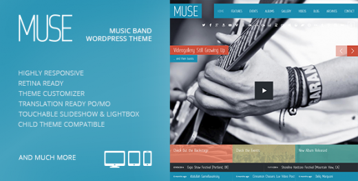 Muse: Music Band Responsive WordPress Theme