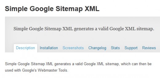 Simple Google Sitemap XML