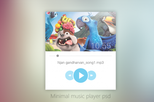 Minimal Music Player UI Design PSD
