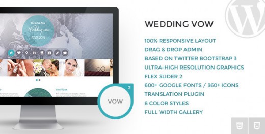 Wedding vow - Responsive WordPress Theme