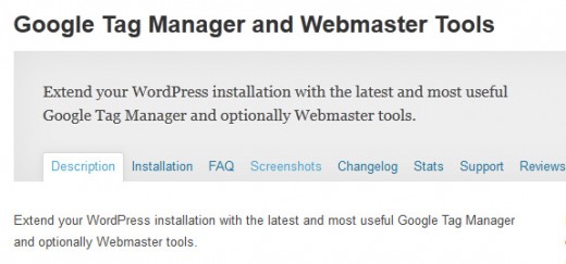 Google Tag Manager and Webmaster Tools